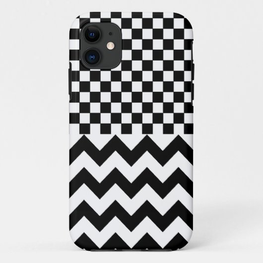 Zickzack ~ schwarze Muster Case-Mate iPhone Hülle (Rückseite)