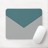 Zickzack Schwarzweiß-Design und blaues Dreieck Mousepad (Mit Mouse)