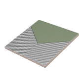 Zickzack Schwarzweiß-Design und grünes Dreieck Fliese (Seite)
