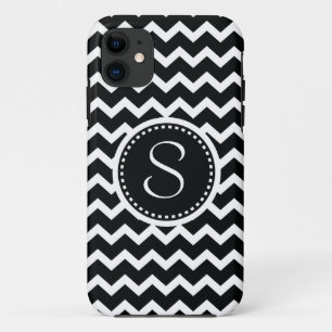 Zickzack Schwarzweiss-Zickzack-Retro Eleganz iPhone 11 Hülle