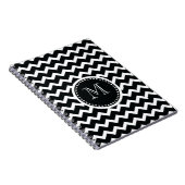 Zickzack Schwarzweiss-Zickzack-Retro Eleganz Notizblock (Rechte Seite)