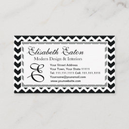 Zickzack Schwarzweiss-Zickzack-Retro Eleganz Visitenkarte