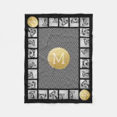 Zickzack Schwarzweißmuster Monogramm 11 Foto Fleecedecke (Vorderseite)