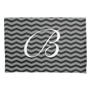 Zickzack Schwarzweißmuster, Monogramm Kissenbezug