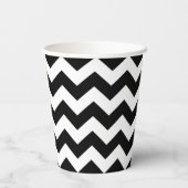 Zickzack Schwarzweißmuster-Papier-Cup Pappbecher (Rückseite)