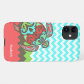 Zickzack & Sea Turtle Custom iPhone Hülle (Rückseite (Horizontal))