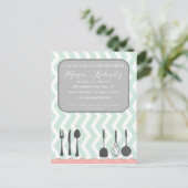 Zickzack Shabby Chic Einladung (Stehend Vorderseite)