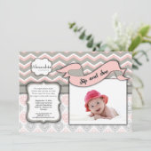 Zickzack Sip und neue Baby Girl Foto Vorlage (Stehend Vorderseite)