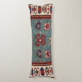 Zickzack Stars Steel Blue Light Aquamarin Seitenschläferkissen (Vorderseite Vertikal)