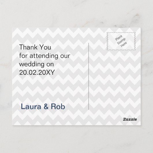 Zickzack Streifen, Anker, nautische Dankeskarten Postkarte (Rückseite)