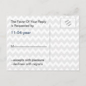 Zickzack Streifen, Anker, nautische Hochzeit rsvp Einladungspostkarte (Rückseite)