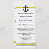 Zickzack Streifen, Anker, nautisches Hochzeitsprog Programm (Vorne/Hinten)