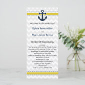 Zickzack Streifen, Anker, nautisches Hochzeitsprog Programm (Stehend Vorderseite)