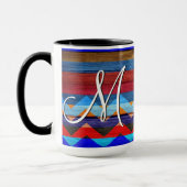 Zickzack Streifen auf Holz #19 Tasse (Links)