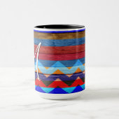 Zickzack Streifen auf Holz #19 Tasse (Zentrum)