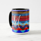 Zickzack Streifen auf Holz #19 Tasse (Vorderseite Links)