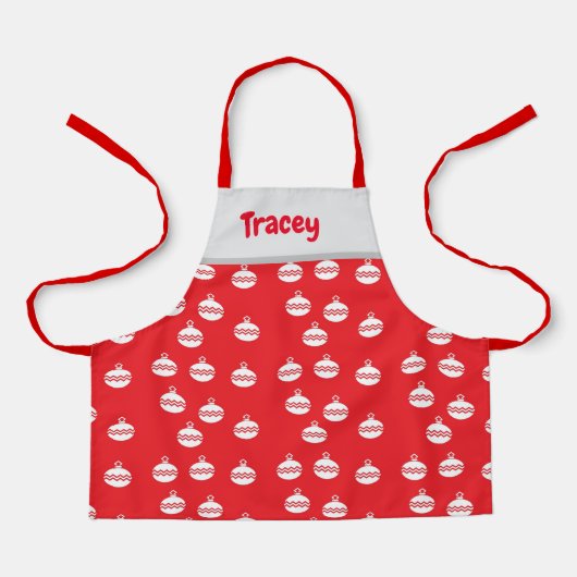 Zickzack Streifen auf roten Streifen Schürze (Vorderseite)