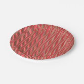 Zickzack Streifen aus Red Silver Pappteller (Schrägansicht)