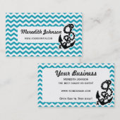 Zickzack Streifen-blauer Anker-Seegeschäfts-Karte Visitenkarte (Vorne/Hinten)