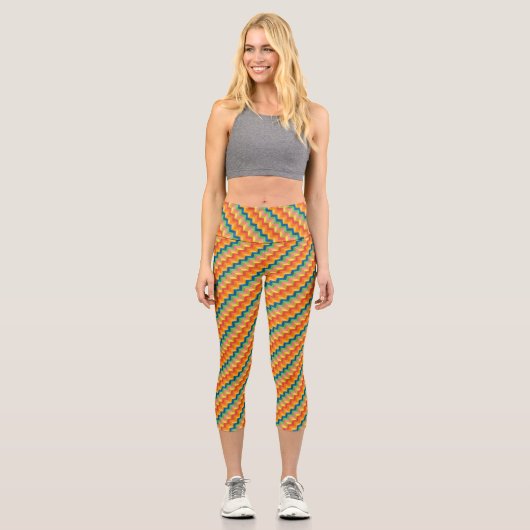 Zickzack-Streifen Capri-Leggings Capri Leggings (Vorderseite)
