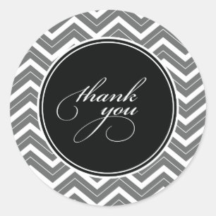 ZICKZACK STREIFEN DANKE IHNEN ETIKETTEN RUNDER AUFKLEBER