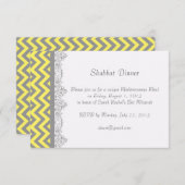 Zickzack Streifen - gelbe Einladung - Einsatz (Vorne/Hinten)