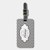 Zickzack Streifen-Gepäck-Schwarzweiss-Umbau Gepäckanhänger (Vorderseite vertikal)