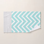 Zickzack Streifen Grau Monogram Badezimmer Handtuc Badhandtuch Set (Handtuch)