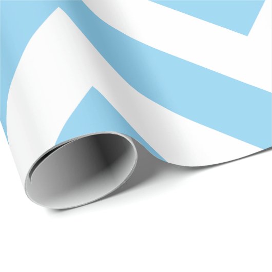 Zickzack Streifen in Blau und Weiß Geschenkpapier (Rolleneckpunkt)