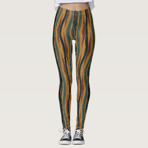 Zickzack Streifen in Erdtönen Leggings