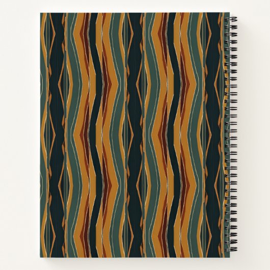 Zickzack Streifen in Erdtönen Notizblock (Rückseite)