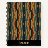 Zickzack Streifen in Erdtönen Notizblock (Vorderseite)