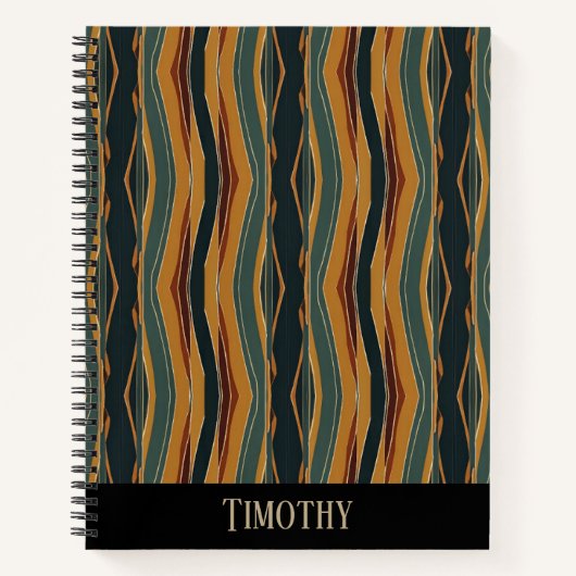Zickzack Streifen in Erdtönen Notizblock (Vorderseite)