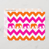 Zickzack Streifen in kalten, rosafarbenen Orangen Postkarte (Vorne/Hinten)