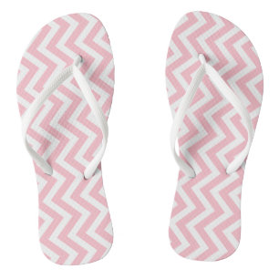 Zickzack Streifen in Rosa und Weiß Badesandalen