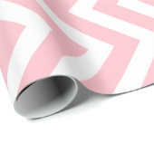 Zickzack Streifen in Rosa und Weiß Geschenkpapier (Rolleneckpunkt)