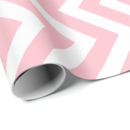 Zickzack Streifen in Rosa und Weiß Geschenkpapier (Rolleneckpunkt)