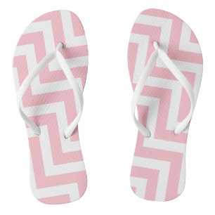 Zickzack Streifen in rosa und weißer Großgröße Badesandalen