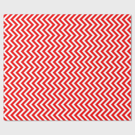 Zickzack Streifen in Rot und Weiß Geschenkpapier (Flach)
