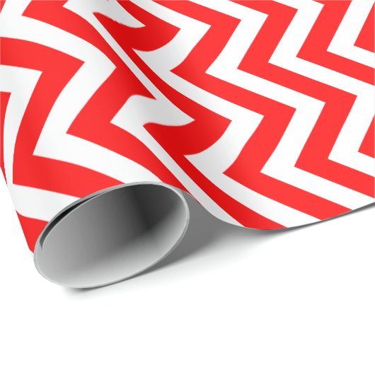 Zickzack Streifen in Rot und Weiß Geschenkpapier (Rolleneckpunkt)