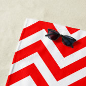 Zickzack Streifen in Rot und Weiß Strandtuch (Beispiel)