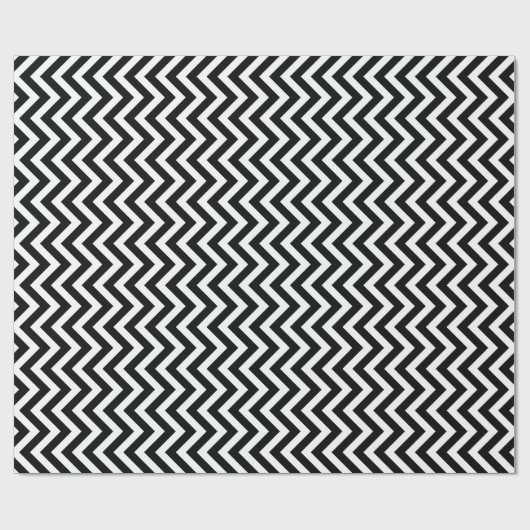 Zickzack Streifen in Schwarz und Weiß Geschenkpapier (Flach)