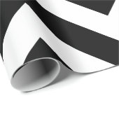 Zickzack Streifen in Schwarz und Weiß Geschenkpapier (Rolleneckpunkt)