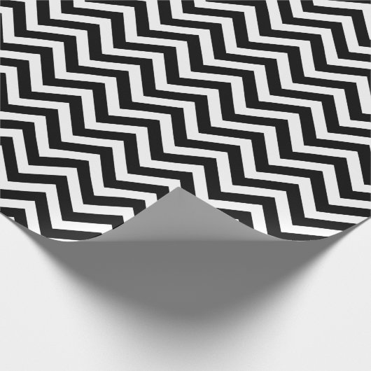 Zickzack Streifen in Schwarz und Weiß Geschenkpapier (Ecke)