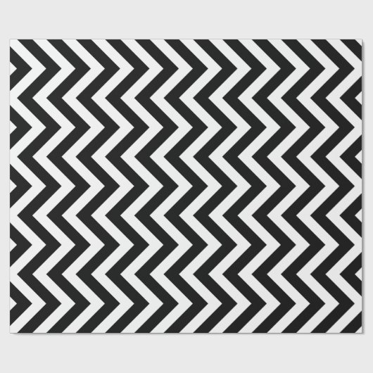 Zickzack Streifen in Schwarz und Weiß Geschenkpapier (Flach)