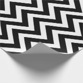 Zickzack Streifen in Schwarz und Weiß Geschenkpapier (Ecke)