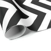Zickzack Streifen in Schwarz und Weiß Geschenkpapier (Rolleneckpunkt)