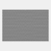 Zickzack Streifen in Schwarz und Weiß Geschenkpapier Set (Vorderseite)