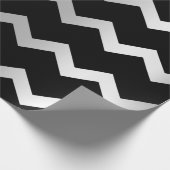 Zickzack Streifen Lines Black Gray Silver Geschenkpapier (Ecke)