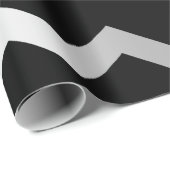 Zickzack Streifen Lines Black Gray Silver Geschenkpapier (Rolleneckpunkt)